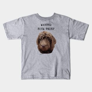 Doodle Dog Sock Thief Kids T-Shirt